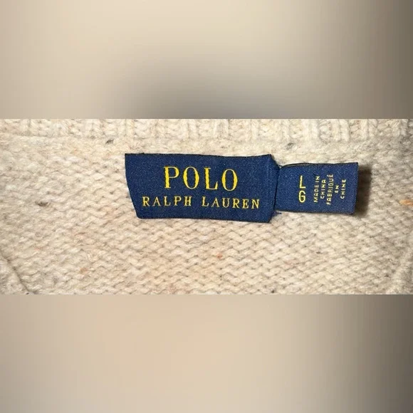 Polo Ralph Lauren Southwestern Aztec Navajo Serape Wool Tan/brown Sweater Sz L - Picture 3 of 7